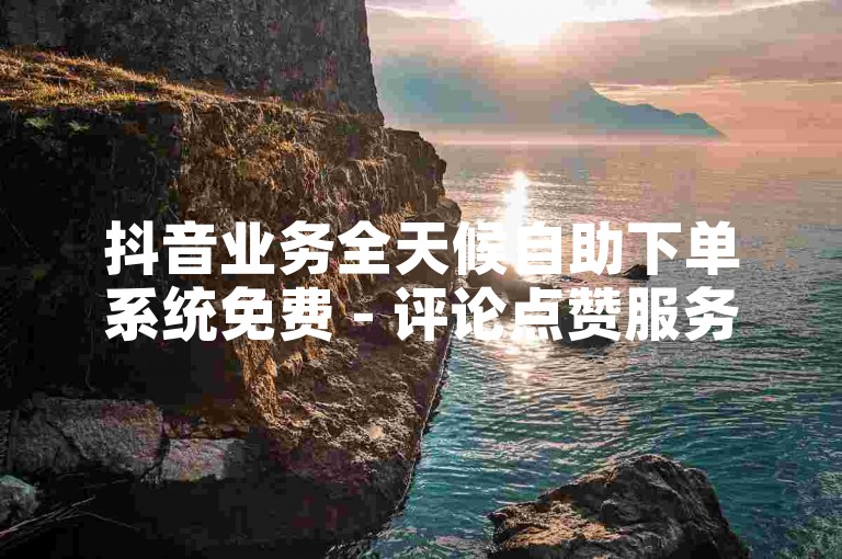 抖音业务全天候自助下单系统免费 - 评论点赞服务