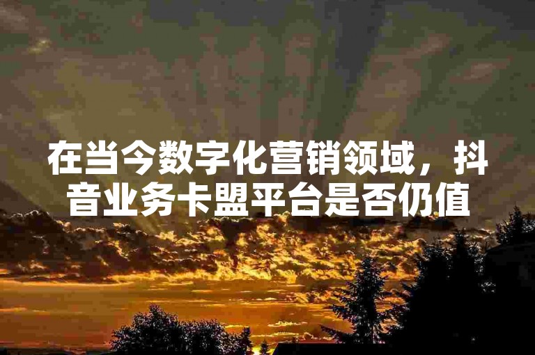 在当今数字化营销领域，抖音业务卡盟平台是否仍值得信赖以刷QQ钻服务？同时，快手买热度网站以0.01元的低价吸引用户，小白龙马山有限责任公司提供相关服务，而关于如何为QQ资料卡充赞的问题也备受关注。