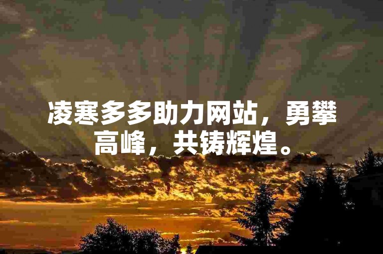 凌寒多多助力网站，勇攀高峰，共铸辉煌。