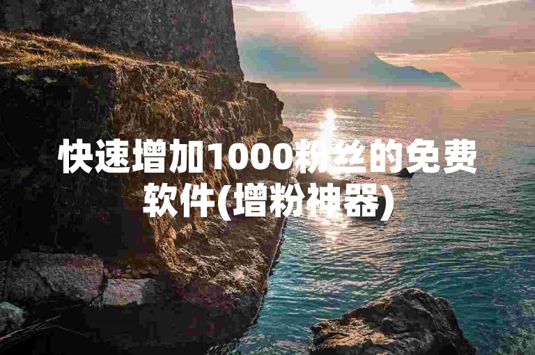 快速增加1000粉丝的免费软件(增粉神器)