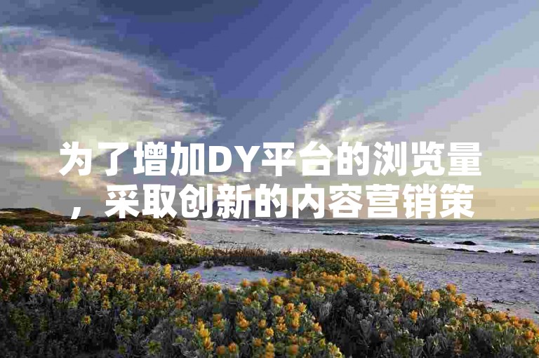为了增加DY平台的浏览量，采取创新的内容营销策略和优化用户体验是关键步骤。