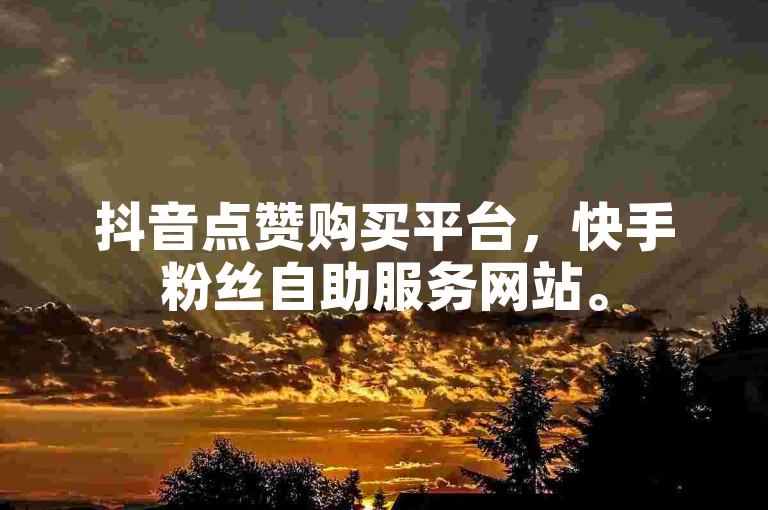 抖音点赞购买平台，快手粉丝自助服务网站。