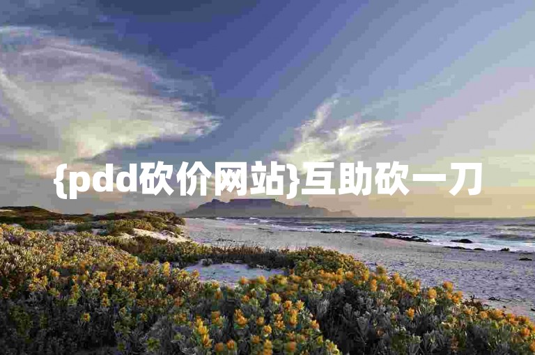{pdd砍价网站}互助砍一刀