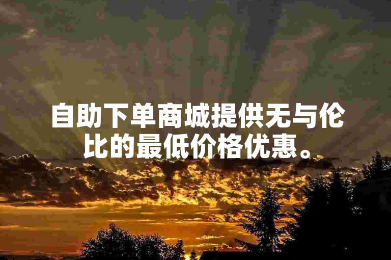 自助下单商城提供无与伦比的最低价格优惠。