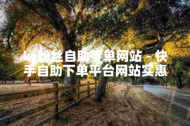 ks粉丝自助下单网站 - 快手自助下单平台网站实惠个