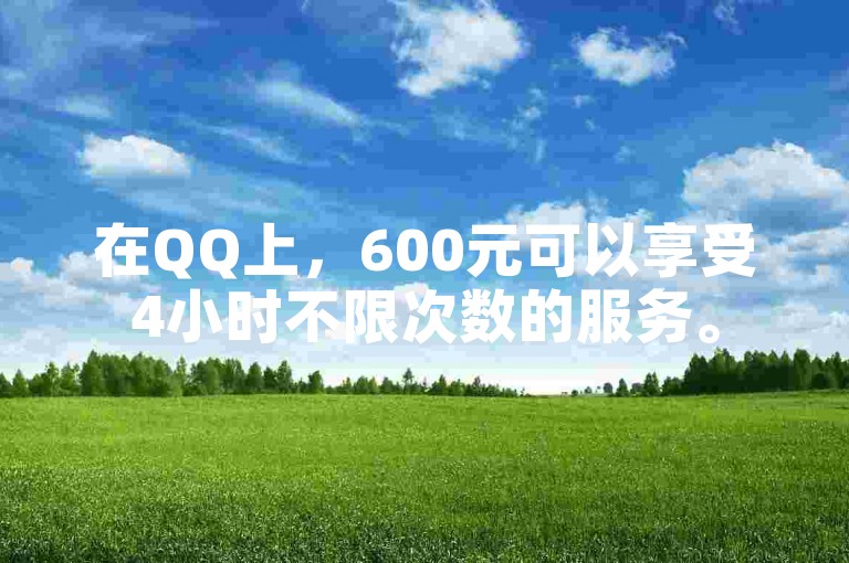 在QQ上，600元可以享受4小时不限次数的服务。