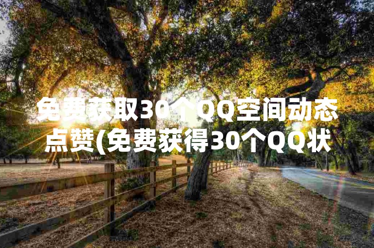 免费获取30个QQ空间动态点赞(免费获得30个QQ状态赞)。