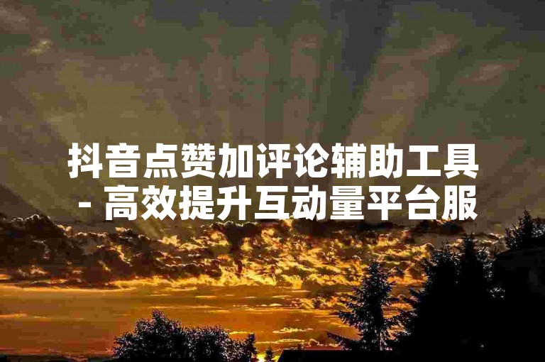 抖音点赞加评论辅助工具 - 高效提升互动量平台服务