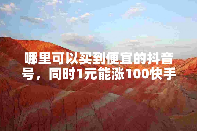 哪里可以买到便宜的抖音号，同时1元能涨100快手粉丝？