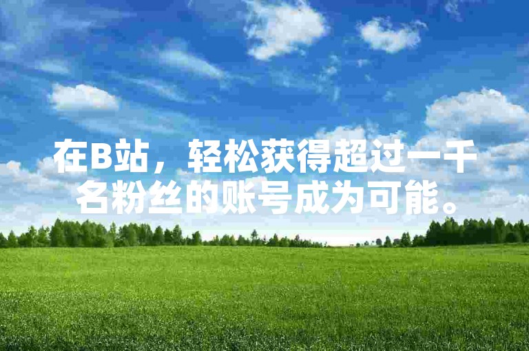 在B站，轻松获得超过一千名粉丝的账号成为可能。