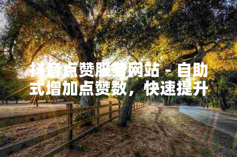 抖音点赞服务网站 - 自助式增加点赞数，快速提升视频热度。