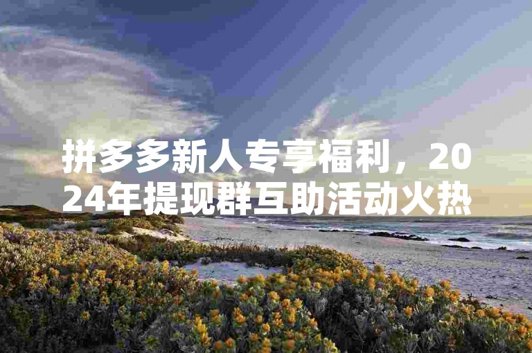 拼多多新人专享福利，2024年提现群互助活动火热进行中。