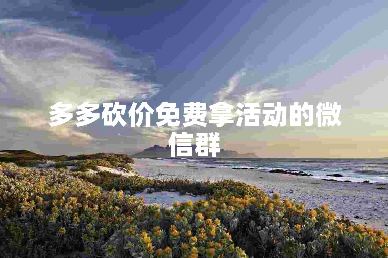 多多砍价免费拿活动的微信群