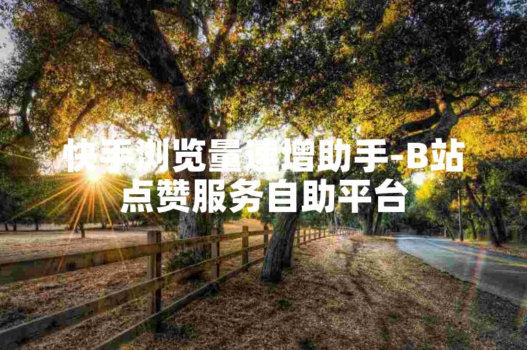 快手浏览量速增助手-B站点赞服务自助平台