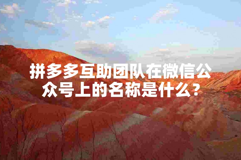 拼多多互助团队在微信公众号上的名称是什么？