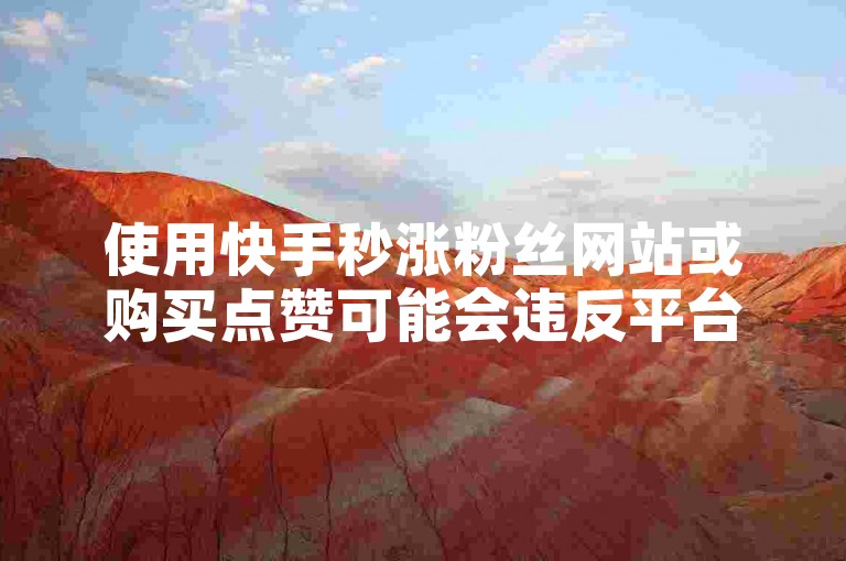 使用快手秒涨粉丝网站或购买点赞可能会违反平台规定，导致账号被限流或封禁。