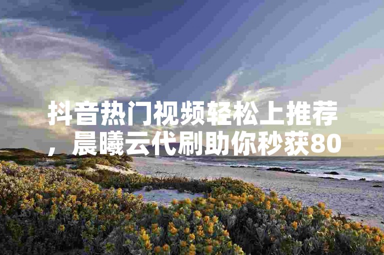 抖音热门视频轻松上推荐，晨曦云代刷助你秒获800赞。