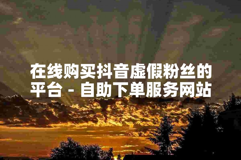 在线购买抖音虚假粉丝的平台 - 自助下单服务网站
