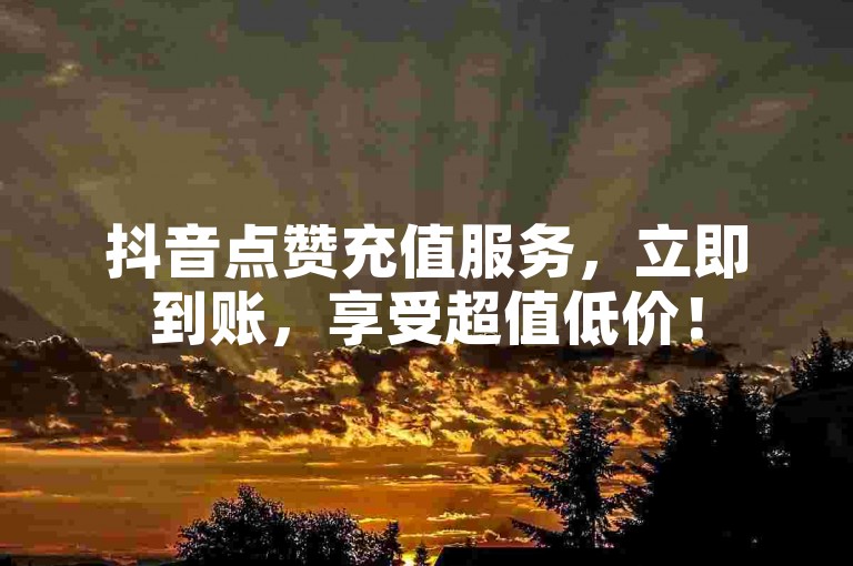 抖音点赞充值服务，立即到账，享受超值低价！