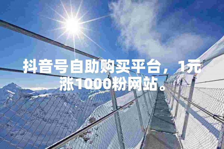 抖音号自助购买平台，1元涨1000粉网站。