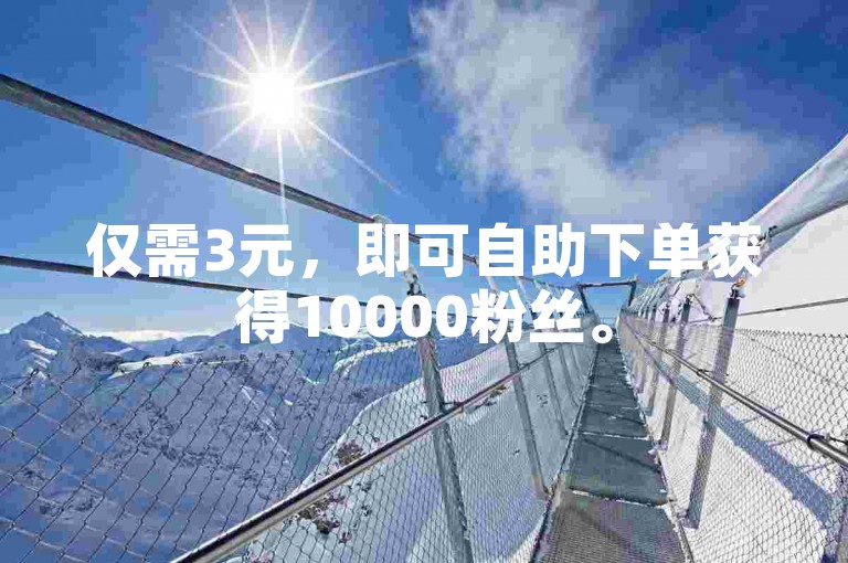 仅需3元，即可自助下单获得10000粉丝。
