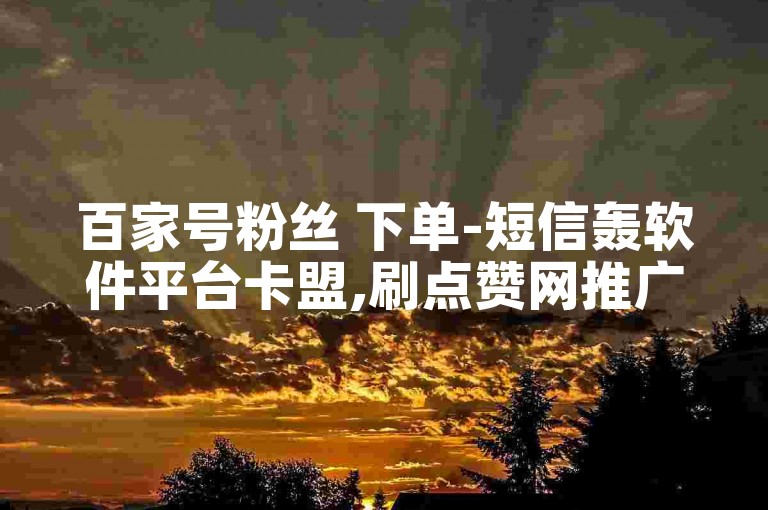 百家号粉丝 下单-短信轰软件平台卡盟,刷点赞网推广业务