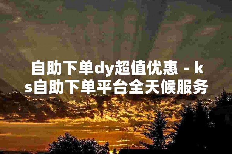 自助下单dy超值优惠 - ks自助下单平台全天候服务