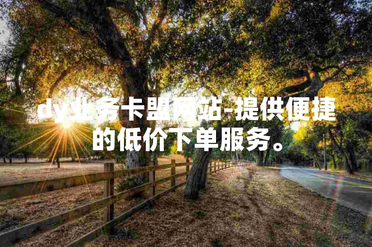 dy业务卡盟网站-提供便捷的低价下单服务。