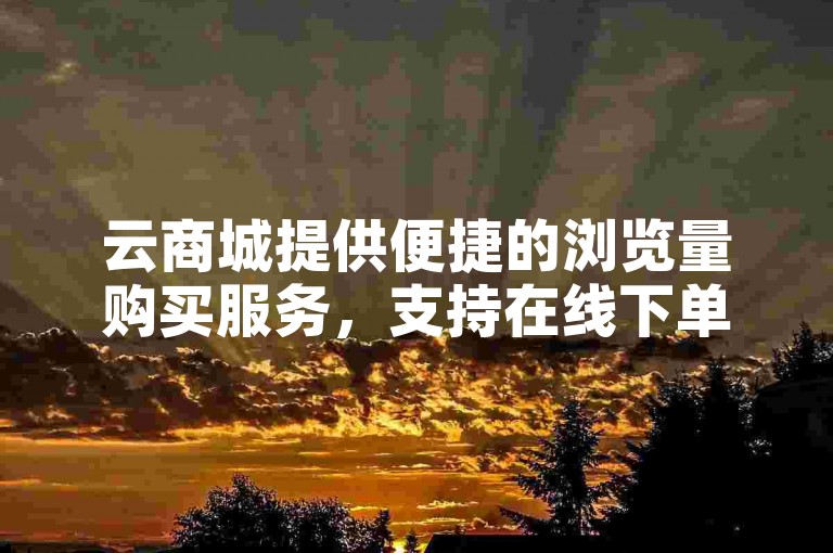 云商城提供便捷的浏览量购买服务，支持在线下单。