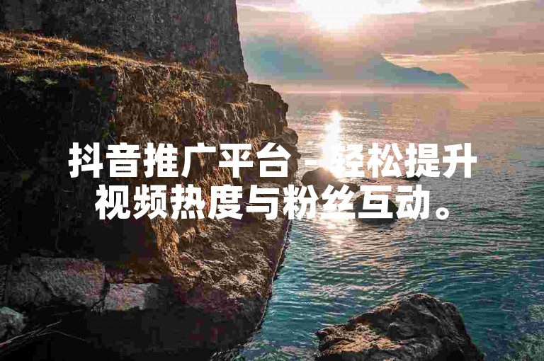 抖音推广平台 - 轻松提升视频热度与粉丝互动。