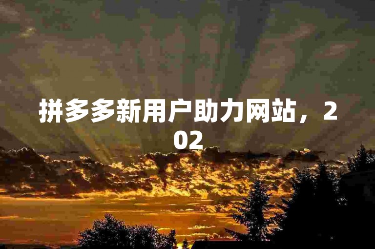 拼多多新用户助力网站，2025年寻找新人账号来助力。