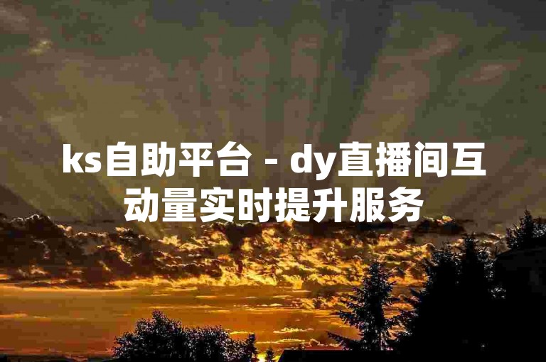 ks自助平台 - dy直播间互动量实时提升服务