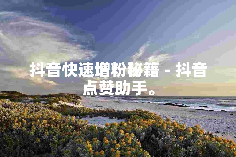 抖音快速增粉秘籍 - 抖音点赞助手。