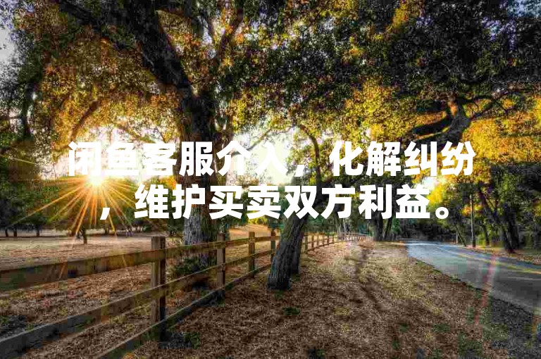 闲鱼客服介入，化解纠纷，维护买卖双方利益。