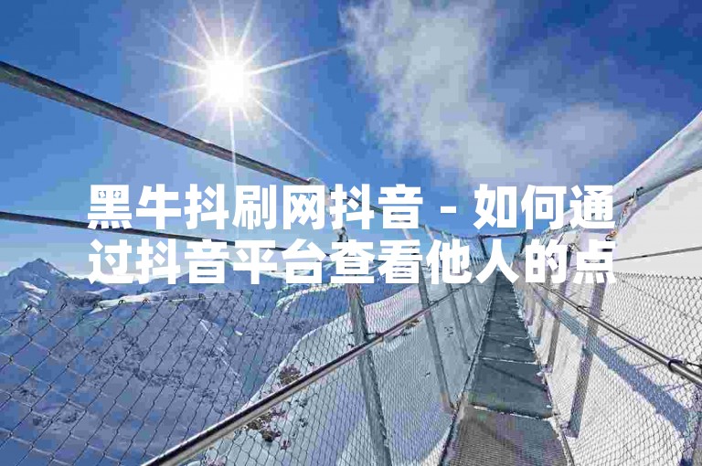 黑牛抖刷网抖音 - 如何通过抖音平台查看他人的点赞历史，以及快速提升快手视频的播放量。