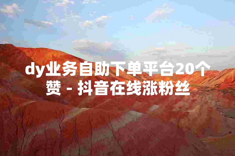 dy业务自助下单平台20个赞 - 抖音在线涨粉丝