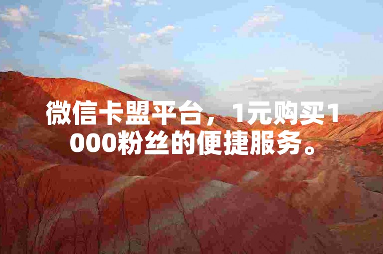微信卡盟平台，1元购买1000粉丝的便捷服务。