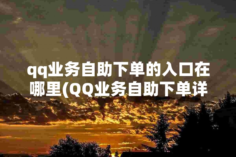 qq业务自助下单的入口在哪里(QQ业务自助下单详细指南)