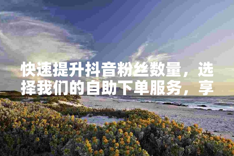快速提升抖音粉丝数量，选择我们的自助下单服务，享受优惠价格。