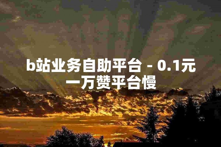b站业务自助平台 - 0.1元一万赞平台慢