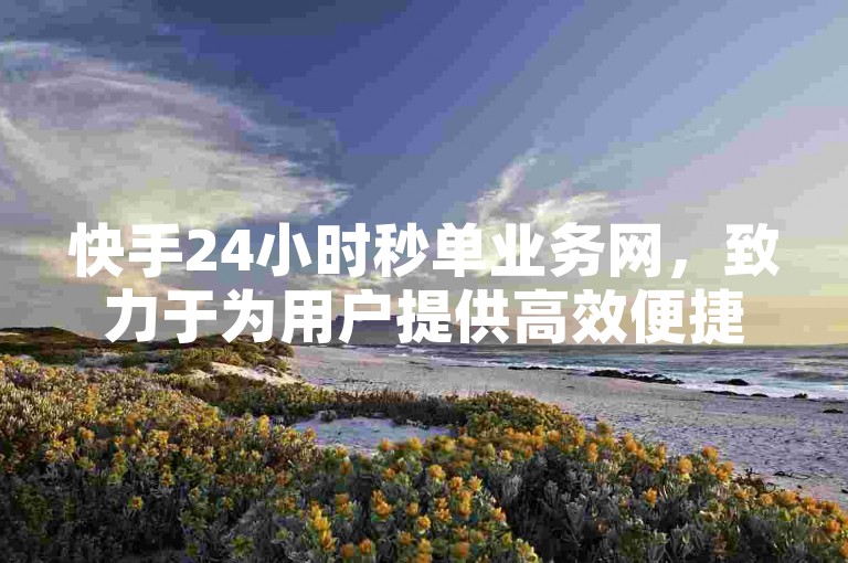 快手24小时秒单业务网，致力于为用户提供高效便捷的在线下单服务，确保每一笔订单都能得到及时处理和准确交付。