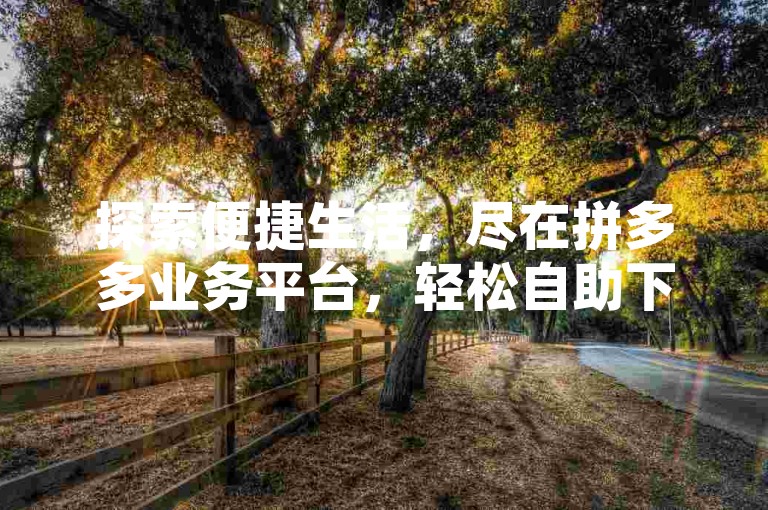 探索便捷生活，尽在拼多多业务平台，轻松自助下单，享受QQ空间业务网的专属服务。