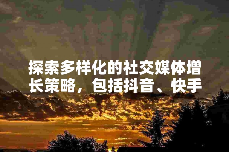探索多样化的社交媒体增长策略，包括抖音、快手及王者荣耀等热门平台的专业点赞与互动服务。