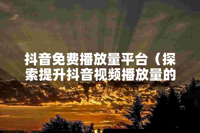 抖音免费播放量平台（探索提升抖音视频播放量的免费途径）