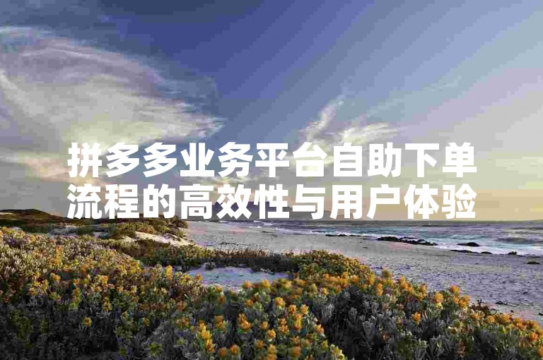 拼多多业务平台自助下单流程的高效性与用户体验探究。