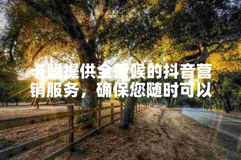 卡盟提供全天候的抖音营销服务，确保您随时可以下单。