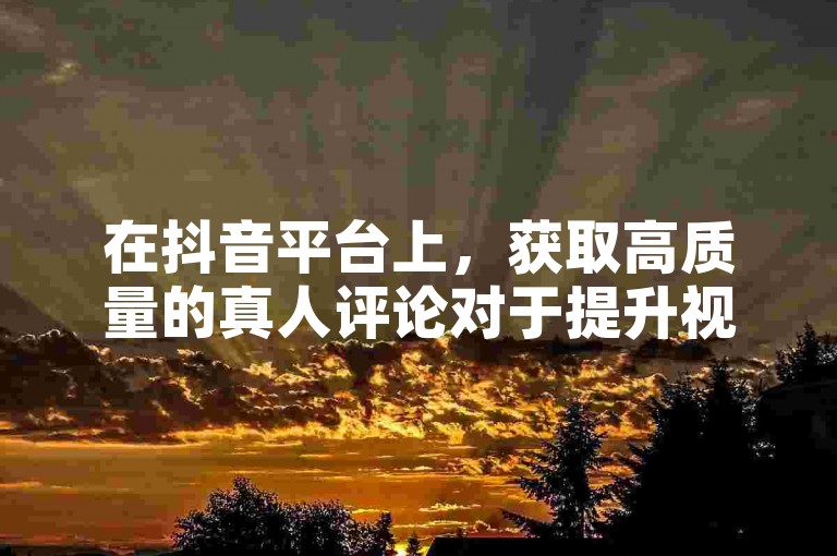 在抖音平台上，获取高质量的真人评论对于提升视频的互动率和可信度至关重要。