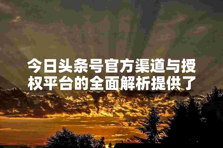 今日头条号官方渠道与授权平台的全面解析提供了关于如何安全购买的详尽指南，确保用户在交易过程中能够避免风险。