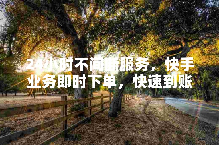 24小时不间断服务，快手业务即时下单，快速到账。