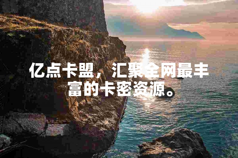 亿点卡盟，汇聚全网最丰富的卡密资源。
